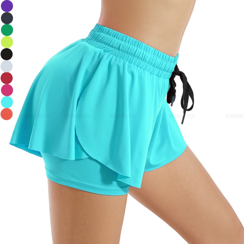 2-in-1 fließende Biker-Sweatshorts
