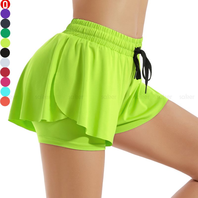 2-in-1 fließende Biker-Sweatshorts