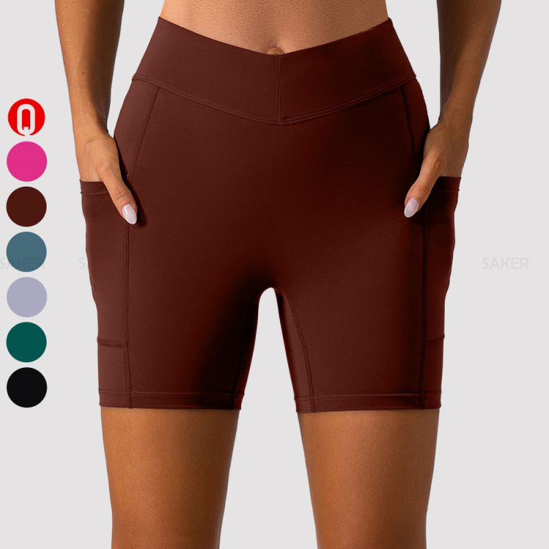 Yoga-Shorts mit Seitentaschen für Damen